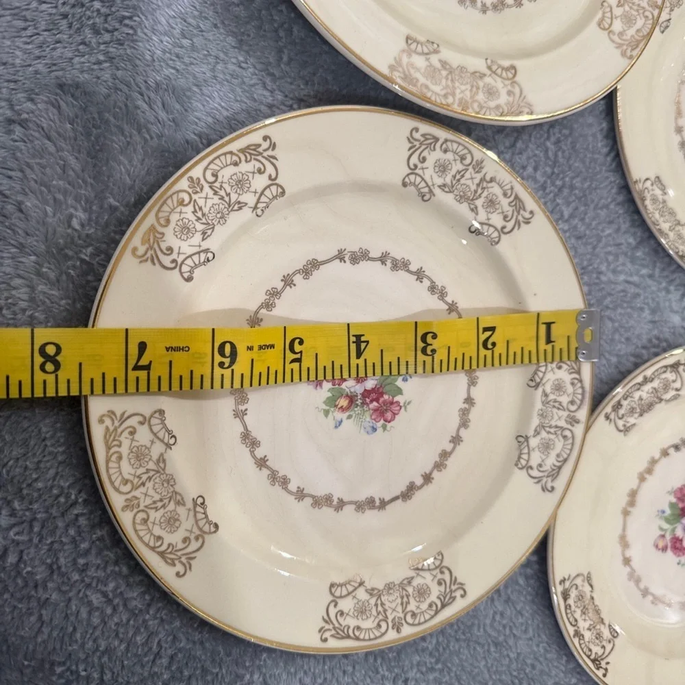 City Pottery set of 12 Vintage serving plates (22K gold trim design)Dinnerware